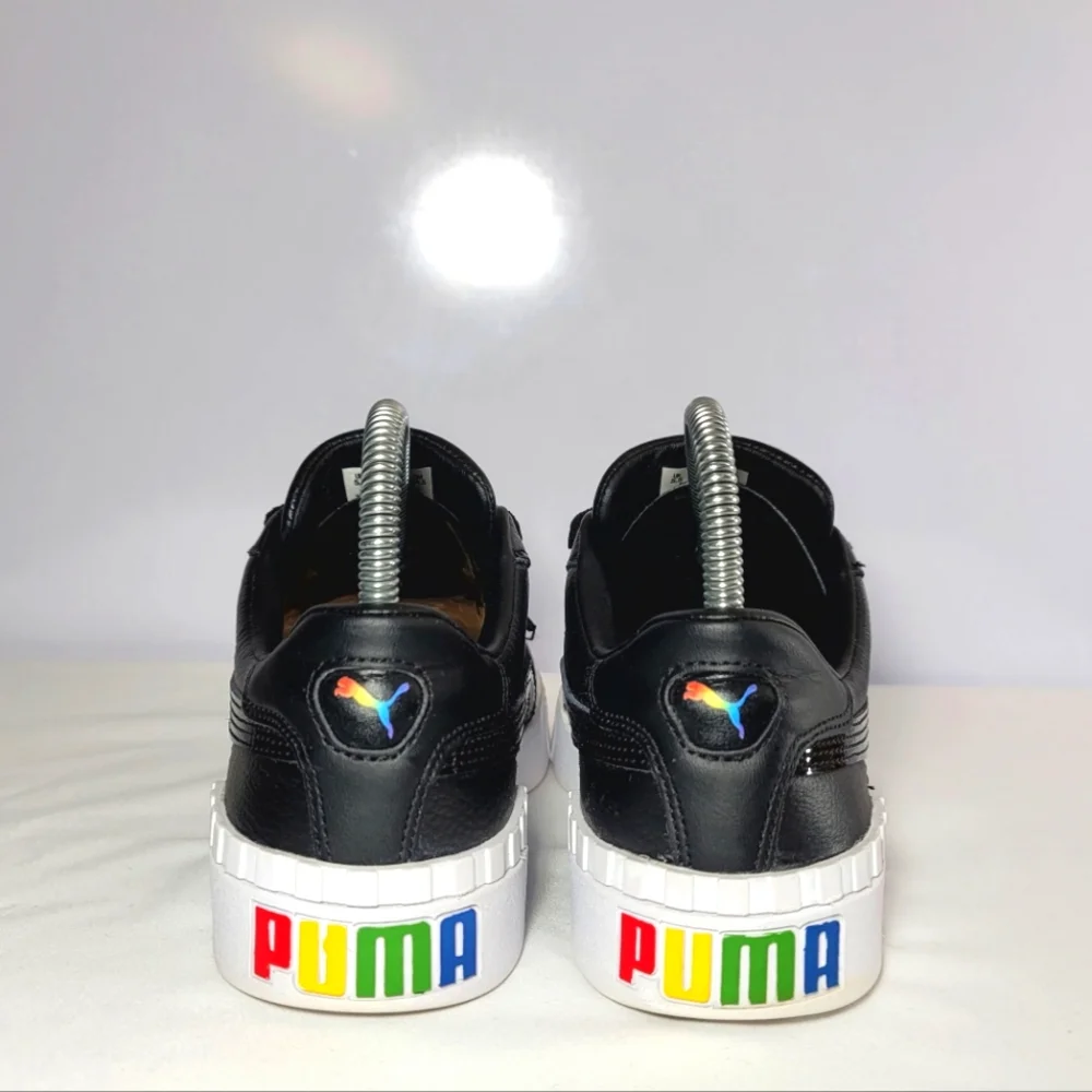Puma Womens size 8 Cali Black Rainbow sneakers.